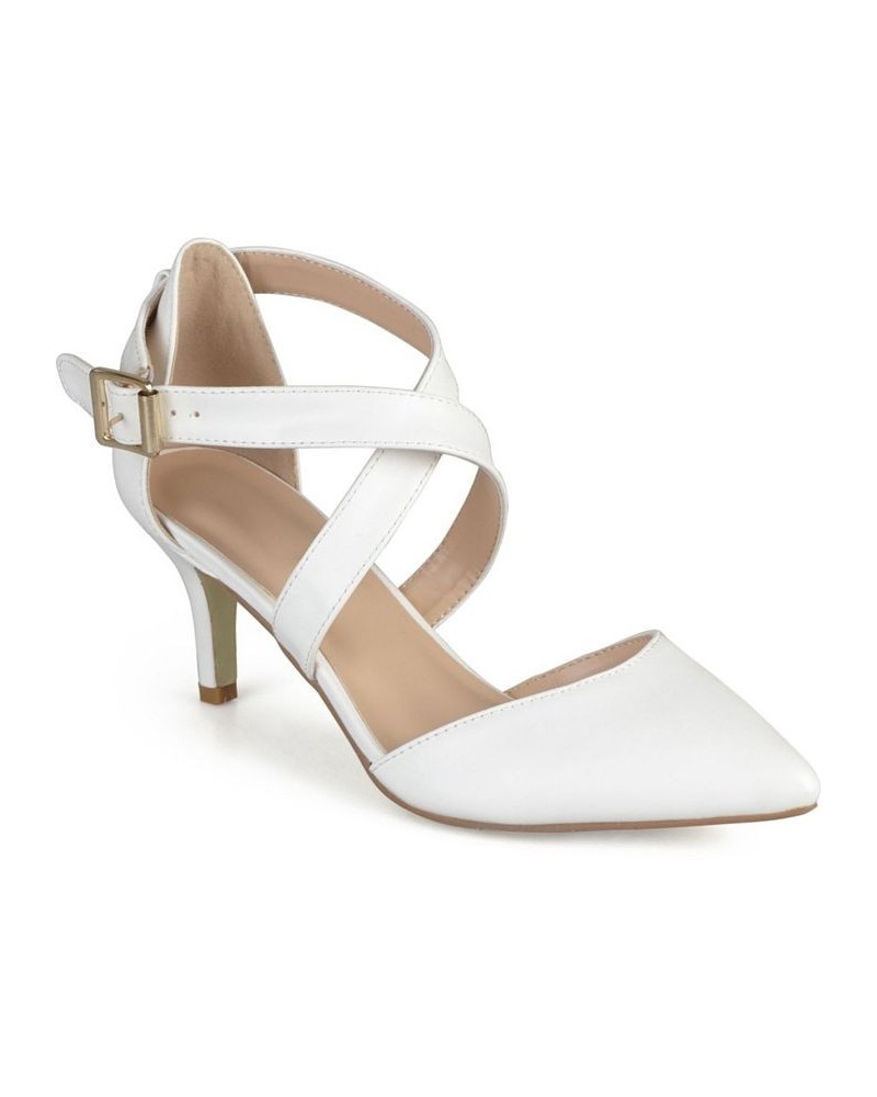 Women's Riva Crisscross Heels White $36.90 Shoes