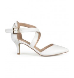 Women's Riva Crisscross Heels White $36.90 Shoes