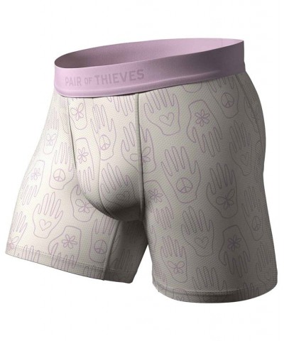 Men's Hustle 2-Pk. 4-Way Stretch Quick-Dry 5" Boxer Briefs Purple $17.02 Underwear