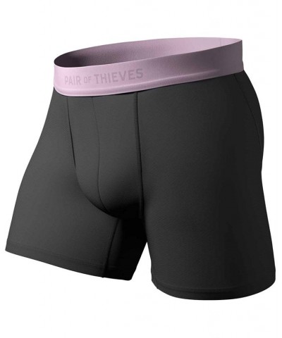 Men's Hustle 2-Pk. 4-Way Stretch Quick-Dry 5" Boxer Briefs Purple $17.02 Underwear