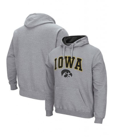 Men's Heathered Gray Iowa Hawkeyes Arch and Logo 3.0 Pullover Hoodie $25.80 Sweatshirt