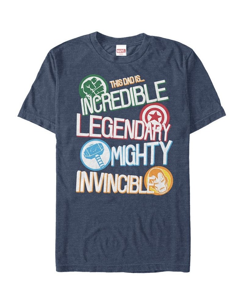 Marvel Men's Comic Collection This Dad Is Incredible Short Sleeve T-Shirt Blue $15.40 T-Shirts