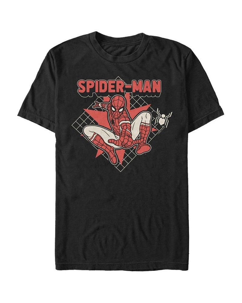 Marvel Men's Spider-Man Far From Home Vintage Pop Art Short Sleeve T-Shirt Black $16.10 T-Shirts