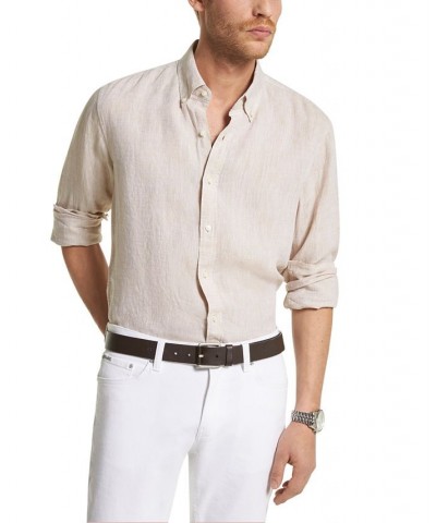 Men's Long Sleeve Linen Shirt PD02 $32.40 Shirts