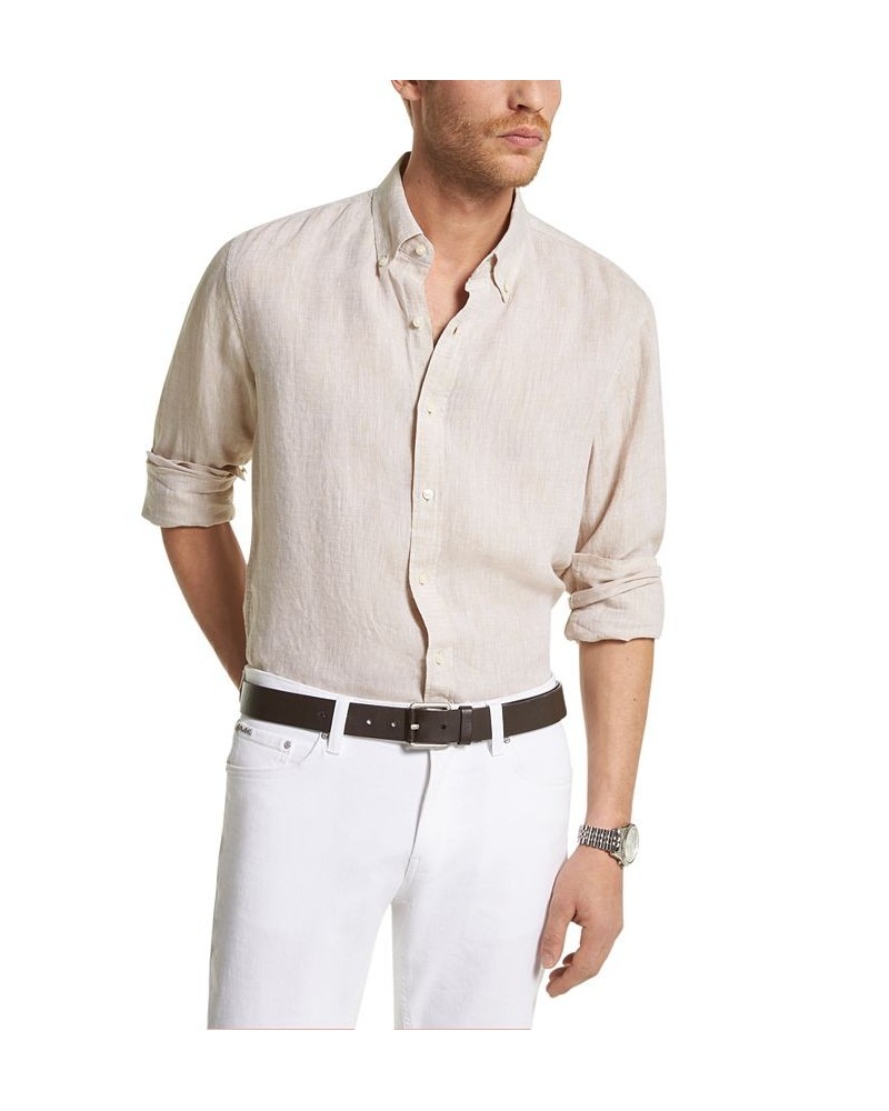 Men's Long Sleeve Linen Shirt PD02 $32.40 Shirts