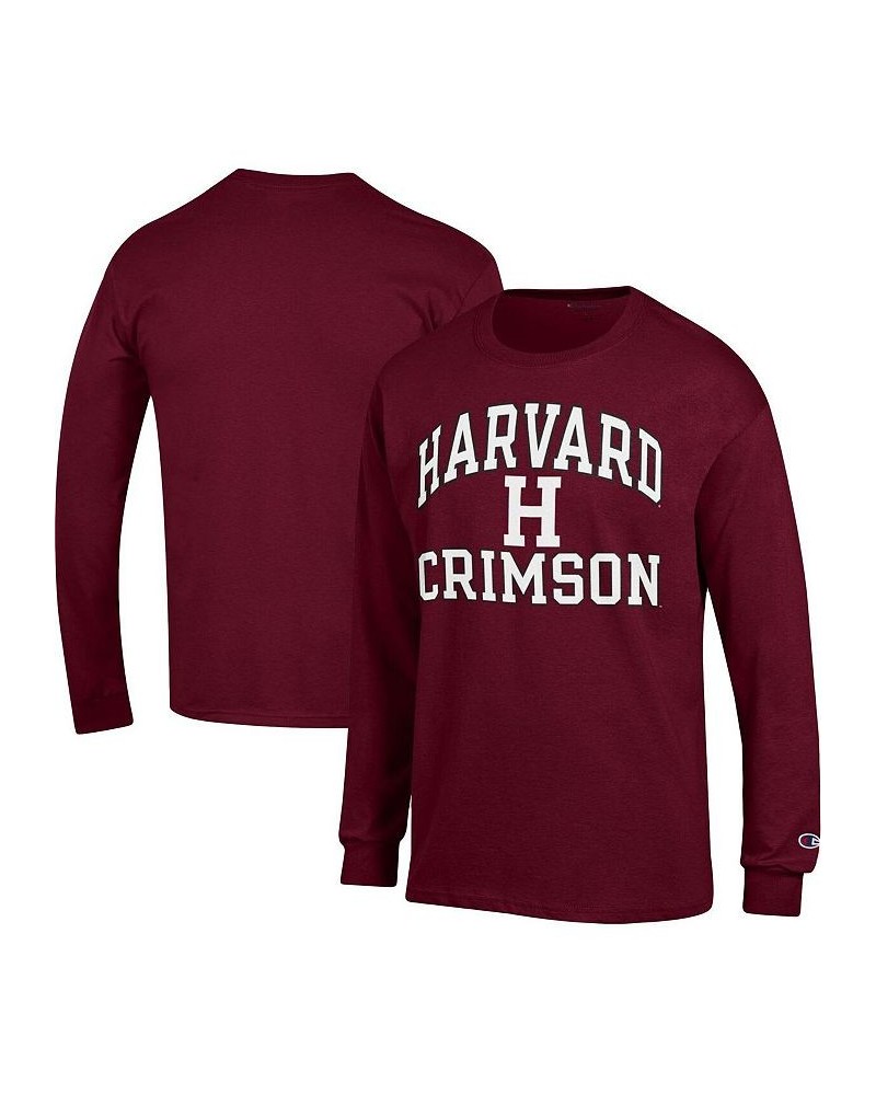 Men's Crimson Harvard Crimson High Motor Long Sleeve T-shirt $21.41 T-Shirts