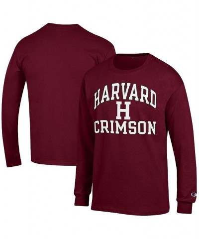 Men's Crimson Harvard Crimson High Motor Long Sleeve T-shirt $21.41 T-Shirts