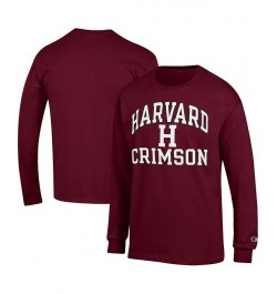 Men's Crimson Harvard Crimson High Motor Long Sleeve T-shirt $21.41 T-Shirts