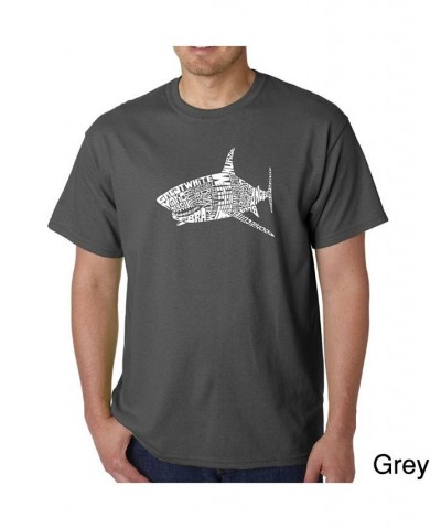 Mens Word Art T-Shirt - Shark Species Gray $23.39 T-Shirts