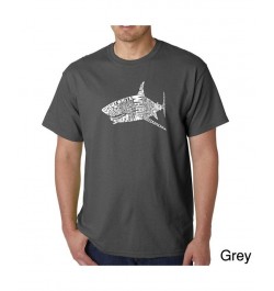 Mens Word Art T-Shirt - Shark Species Gray $23.39 T-Shirts