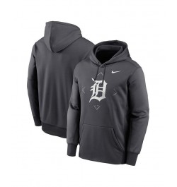 Men's Anthracite Detroit Tigers Bracket Icon Performance Pullover Hoodie $36.00 Sweatshirt