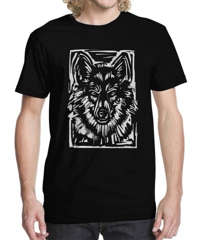 Men's Wolf Wood Cut Graphic T-shirt $18.54 T-Shirts