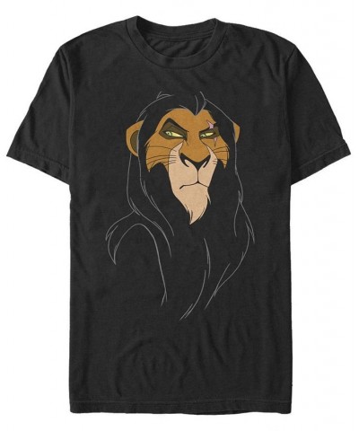 Men's Big Face Scar Short Sleeve Crew T-shirt Black $15.40 T-Shirts