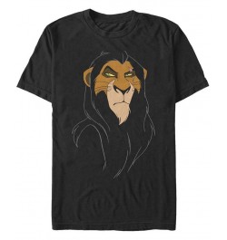 Men's Big Face Scar Short Sleeve Crew T-shirt Black $15.40 T-Shirts