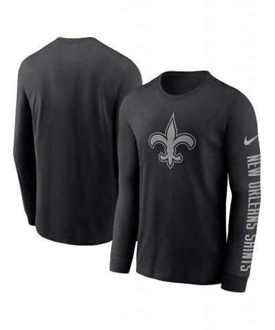 Men's Black New Orleans Saints RFLCTV Name And Logo T-shirt $25.84 T-Shirts