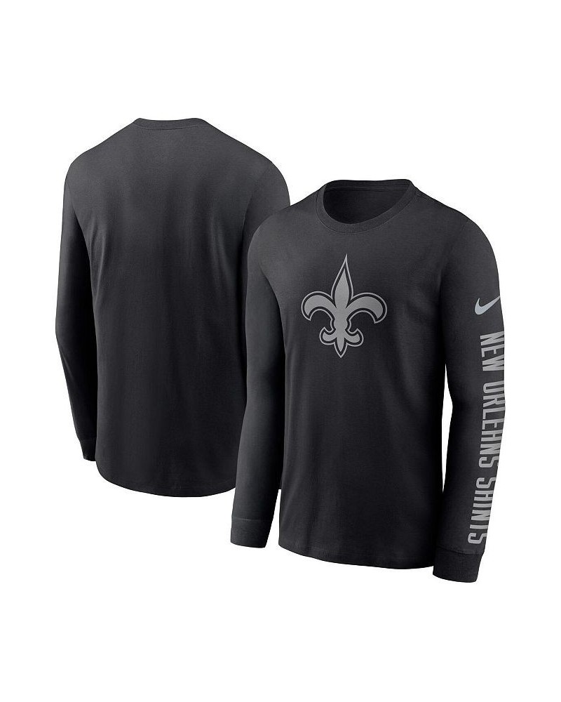 Men's Black New Orleans Saints RFLCTV Name And Logo T-shirt $25.84 T-Shirts