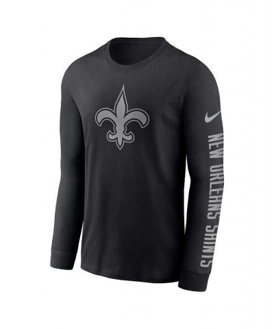 Men's Black New Orleans Saints RFLCTV Name And Logo T-shirt $25.84 T-Shirts