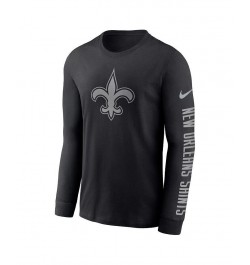 Men's Black New Orleans Saints RFLCTV Name And Logo T-shirt $25.84 T-Shirts