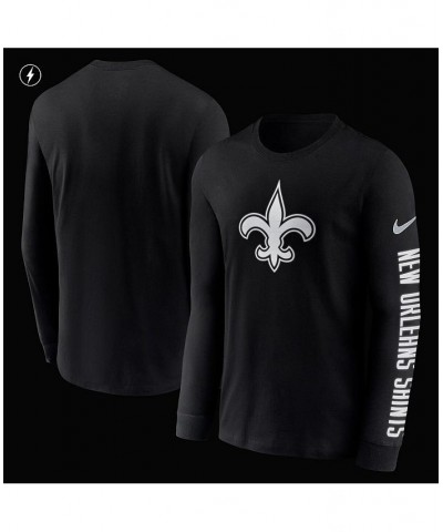 Men's Black New Orleans Saints RFLCTV Name And Logo T-shirt $25.84 T-Shirts