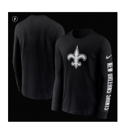 Men's Black New Orleans Saints RFLCTV Name And Logo T-shirt $25.84 T-Shirts