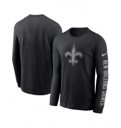 Men's Black New Orleans Saints RFLCTV Name And Logo T-shirt $25.84 T-Shirts