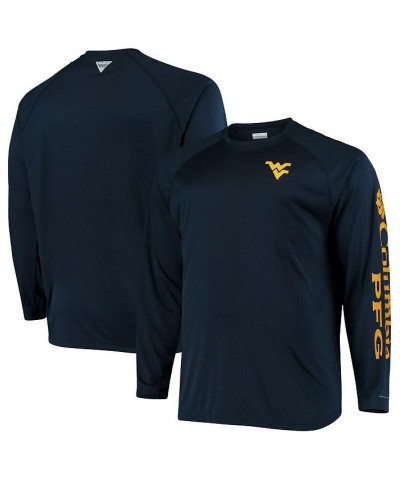 Men's Navy West Virginia Mountaineers Big and Tall Terminal Tackle Long Sleeve Omni-Shade T-shirt $28.04 T-Shirts