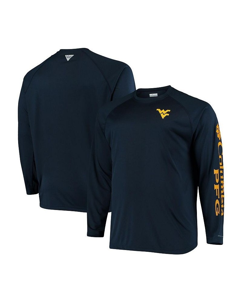 Men's Navy West Virginia Mountaineers Big and Tall Terminal Tackle Long Sleeve Omni-Shade T-shirt $28.04 T-Shirts