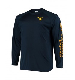 Men's Navy West Virginia Mountaineers Big and Tall Terminal Tackle Long Sleeve Omni-Shade T-shirt $28.04 T-Shirts