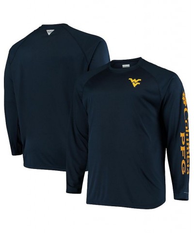 Men's Navy West Virginia Mountaineers Big and Tall Terminal Tackle Long Sleeve Omni-Shade T-shirt $28.04 T-Shirts