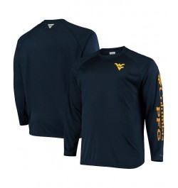 Men's Navy West Virginia Mountaineers Big and Tall Terminal Tackle Long Sleeve Omni-Shade T-shirt $28.04 T-Shirts