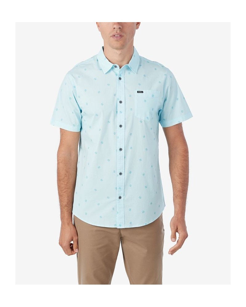 Men's Quiver Stretch Short Sleeve Modern Woven Shirt Blue $31.20 Shirts