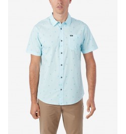 Men's Quiver Stretch Short Sleeve Modern Woven Shirt Blue $31.20 Shirts