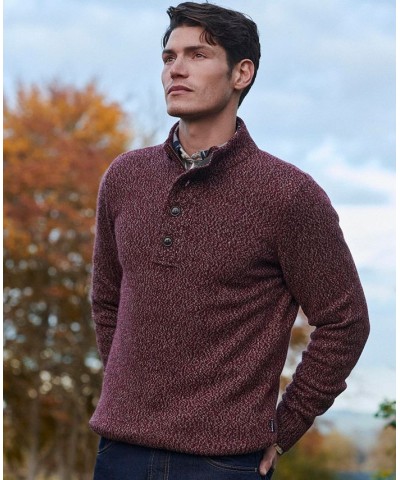 Men's Sid Regular-Fit Marled Half-Zip Sweater Red $49.45 Sweaters