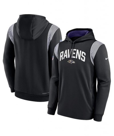 Men's Black Baltimore Ravens Sideline Athletic Stack Performance Pullover Hoodie $45.60 Sweatshirt