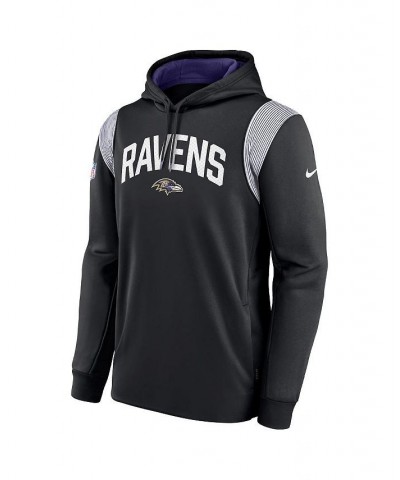 Men's Black Baltimore Ravens Sideline Athletic Stack Performance Pullover Hoodie $45.60 Sweatshirt