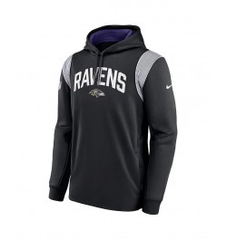 Men's Black Baltimore Ravens Sideline Athletic Stack Performance Pullover Hoodie $45.60 Sweatshirt