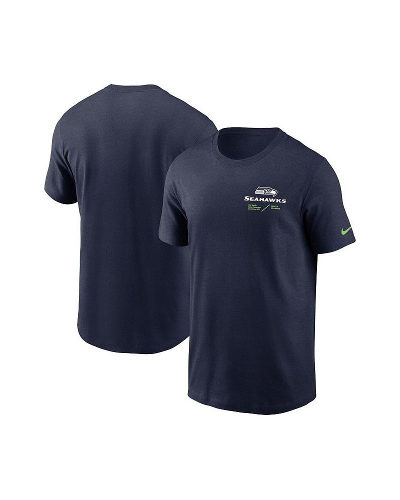 Men's College Navy Seattle Seahawks Infograph Lockup Performance T-shirt $23.59 T-Shirts