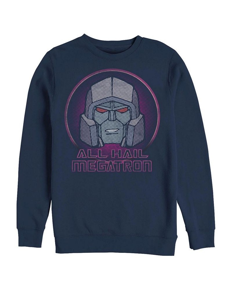 Men's Transformers Generations All Hail Megatron Fleece Sweatshirt Blue $26.38 Sweatshirt