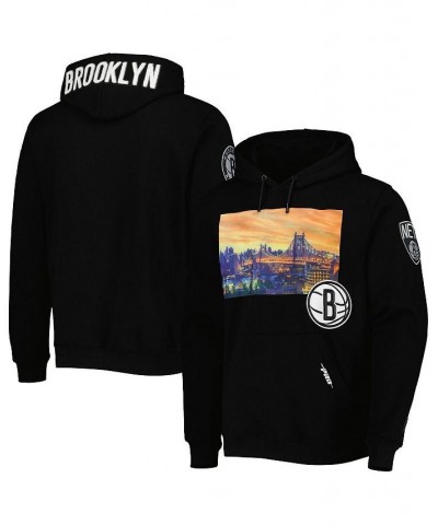 Men's Black Brooklyn Nets City Scape Pullover Hoodie $51.70 Sweatshirt