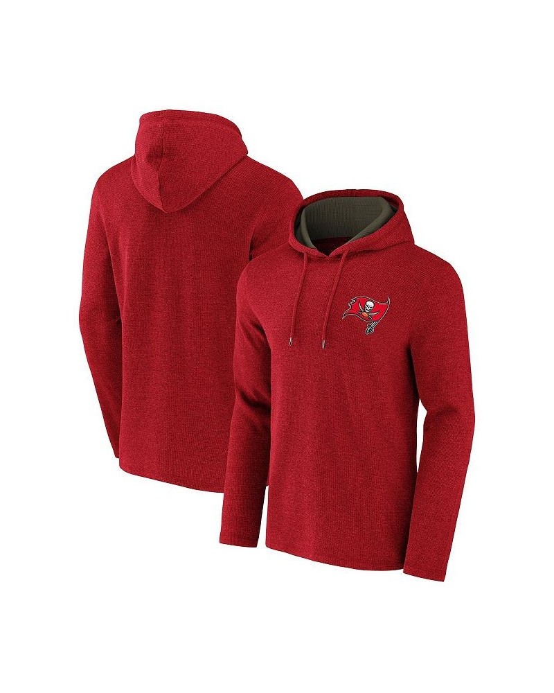 Men's Nfl X Darius Rucker Collection By Heathered Red Tampa Bay Buccaneers Waffle Knit Pullover Hoodie $34.09 Sweatshirt