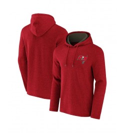 Men's Nfl X Darius Rucker Collection By Heathered Red Tampa Bay Buccaneers Waffle Knit Pullover Hoodie $34.09 Sweatshirt