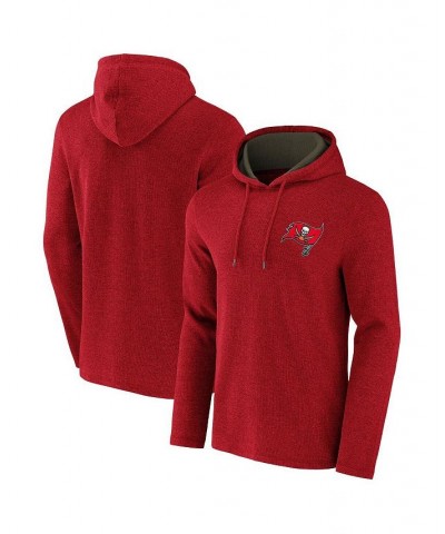 Men's Nfl X Darius Rucker Collection By Heathered Red Tampa Bay Buccaneers Waffle Knit Pullover Hoodie $34.09 Sweatshirt