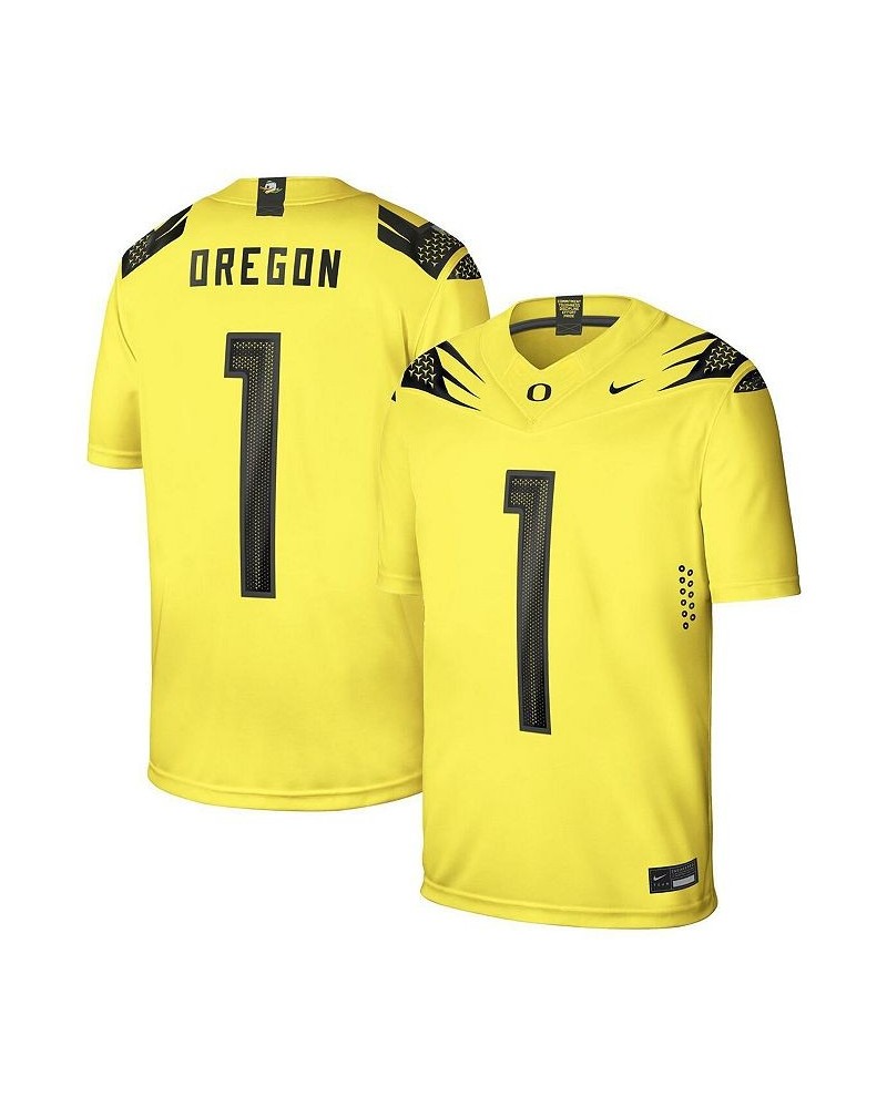 Men's 1 Yellow Oregon Ducks Alternate Game Jersey $55.20 Jersey