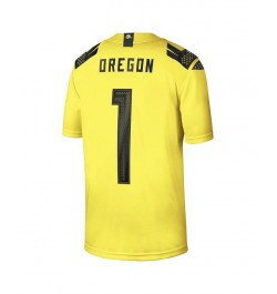 Men's 1 Yellow Oregon Ducks Alternate Game Jersey $55.20 Jersey