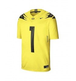 Men's 1 Yellow Oregon Ducks Alternate Game Jersey $55.20 Jersey