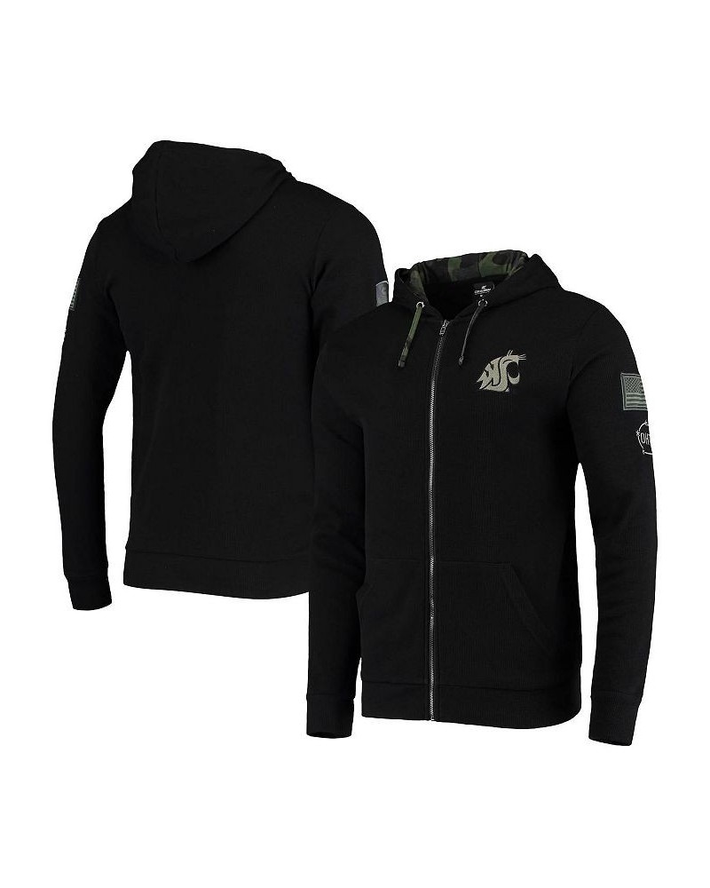 Men's Black Washington State Cougars OHT Military-Inspired Appreciation Waffle Full-Zip Hoodie $27.50 Sweatshirt