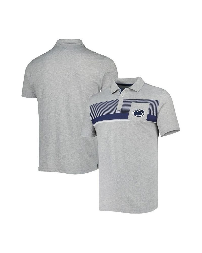 Men's Heathered Gray Penn State Nittany Lions Golfer Pocket Polo Shirt $31.89 Polo Shirts