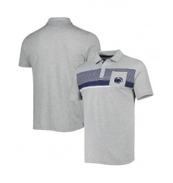 Men's Heathered Gray Penn State Nittany Lions Golfer Pocket Polo Shirt $31.89 Polo Shirts