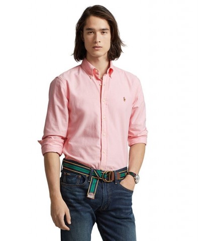 Men's Classic Fit Long Sleeve Oxford Shirt Pink $51.30 Shirts