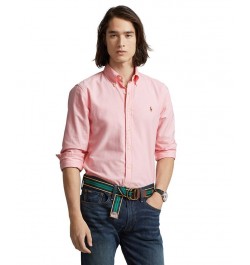 Men's Classic Fit Long Sleeve Oxford Shirt Pink $51.30 Shirts